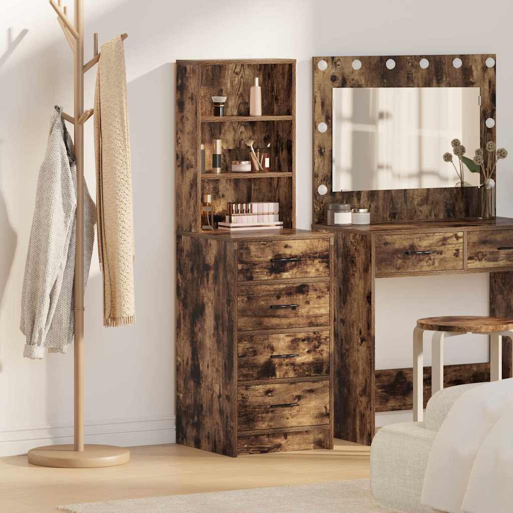 Highboard Smoked Oak 40x41x135 cm Engineered Wood - Brittle & Co