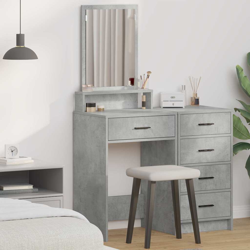 Dressing Table with Drawers, Concrete Grey, 50x41x140 cm - Merlin Deals
