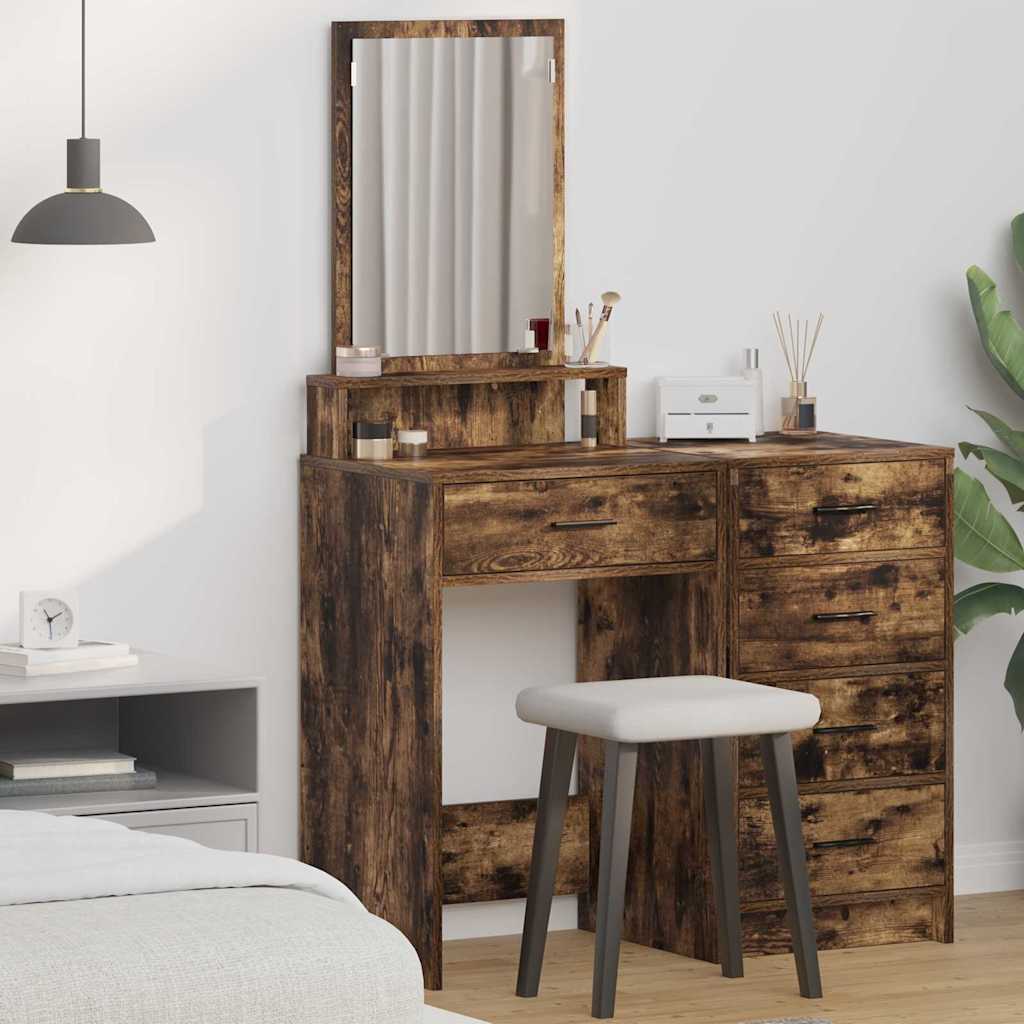 Dressing Table with Drawers - Smoked Oak, 50x41x140 cm - Design Hut