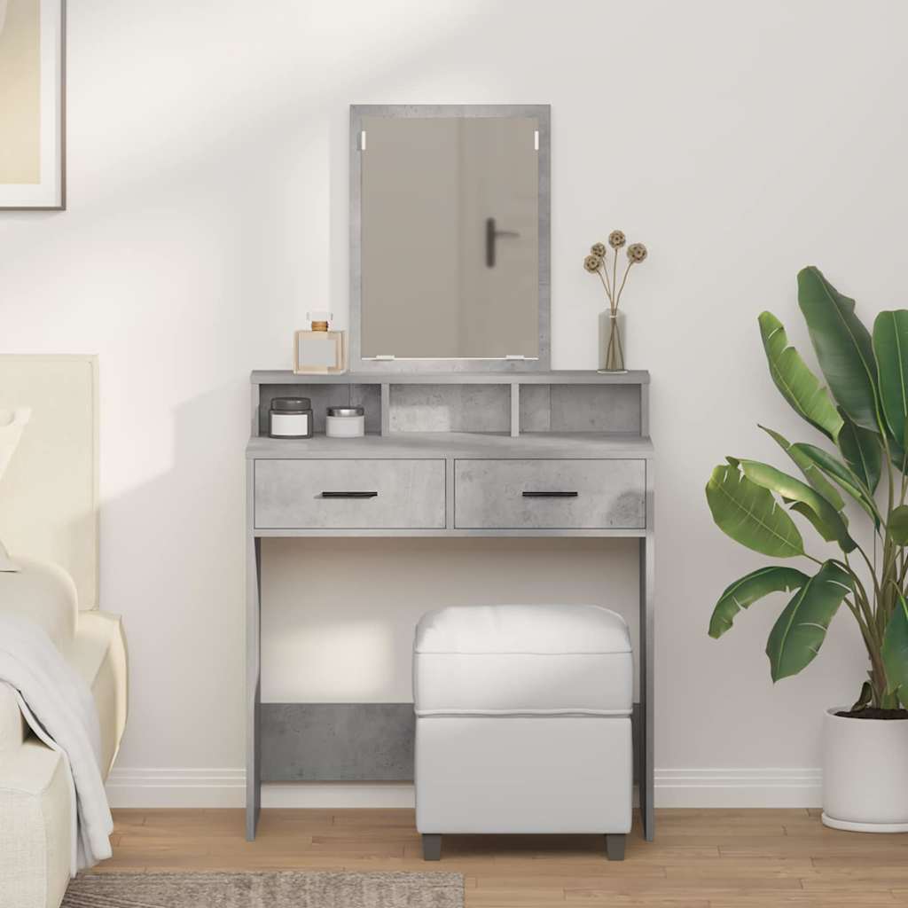 Dressing Table with Drawers Concrete Grey 79x41x140 cm - Millennium Furniture