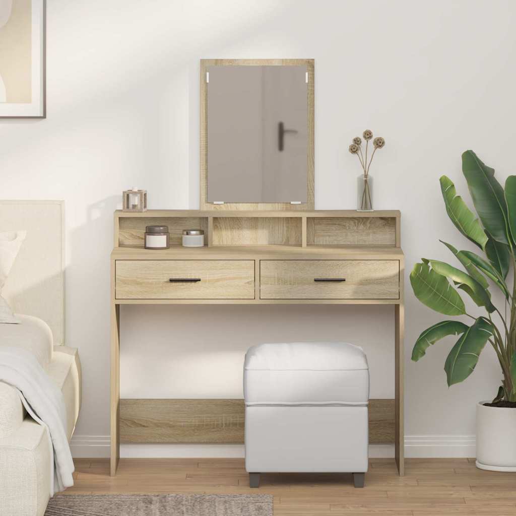 Dressing Table with Drawers Sonoma Oak 100x41x140 cm - Charlotte Dunes