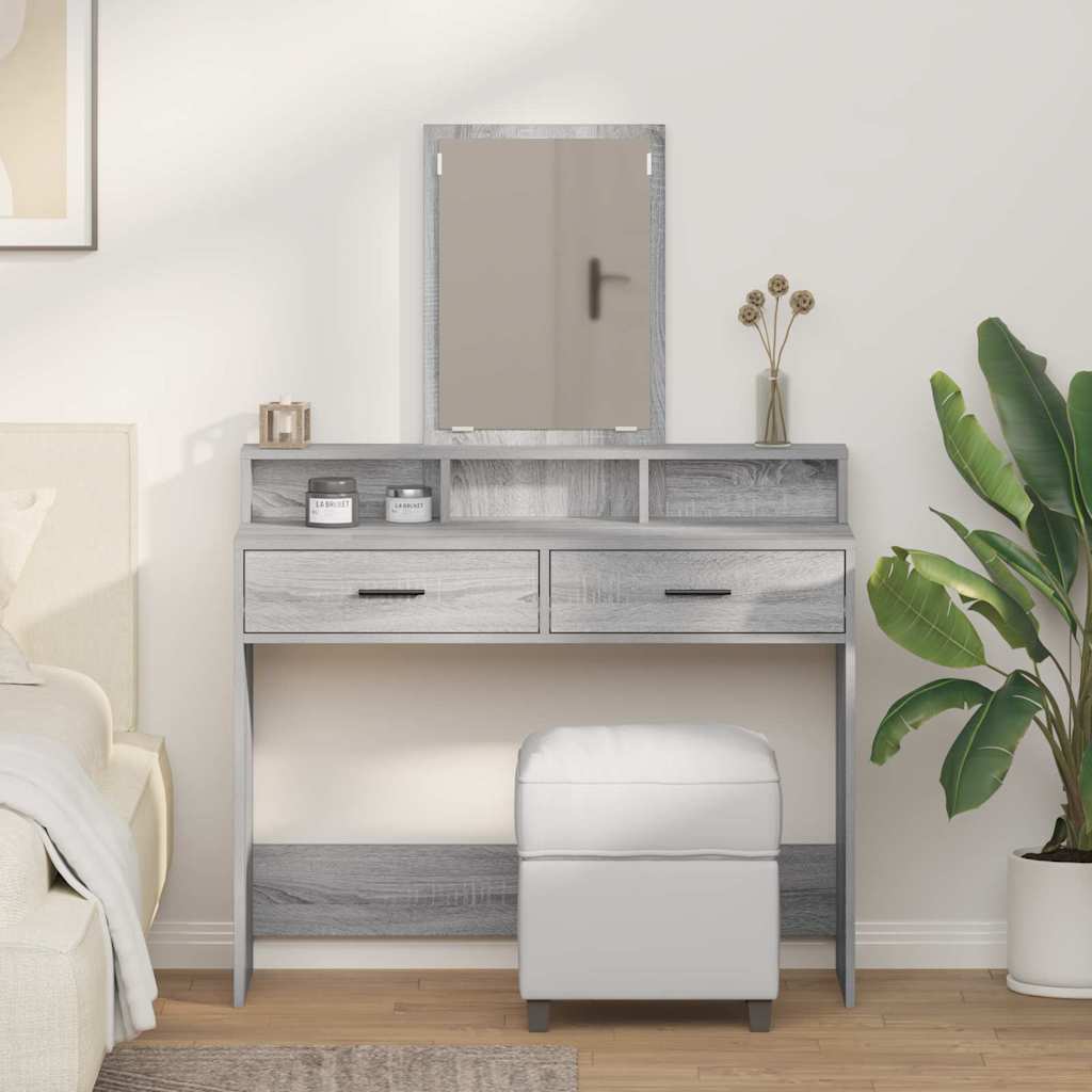 Dressing Table with Drawers Grey Sonoma 100x41x140 cm - Style and Chic