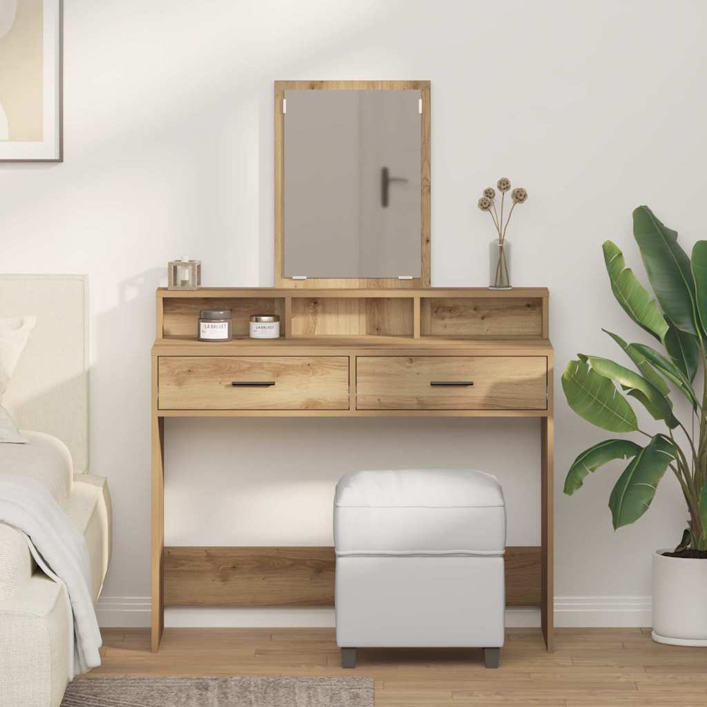 Dressing Table with Drawers - Artisan Oak, 100x41x140 cm - Discount Dealers