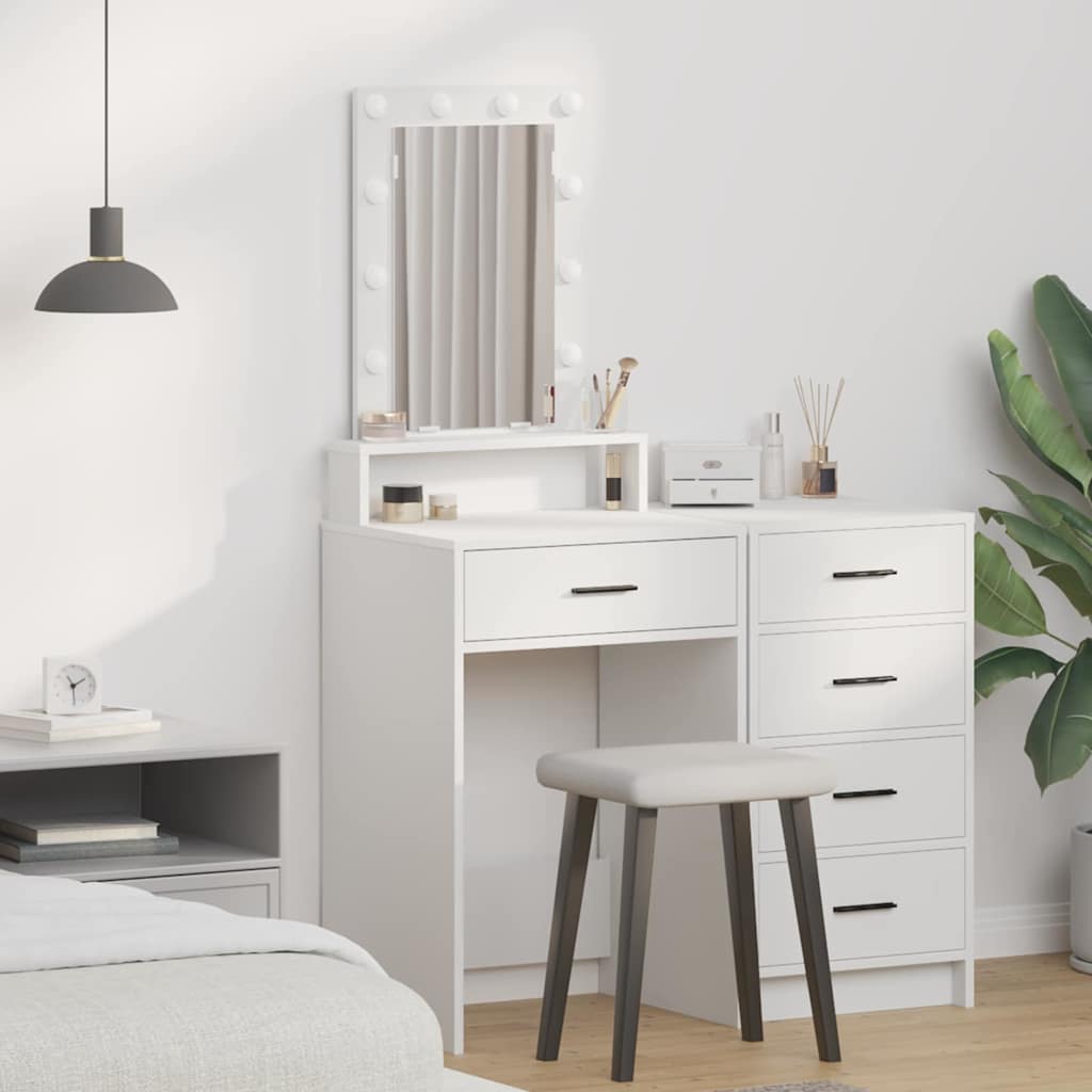 Dressing Table with LED Lights White 50x41x140 cm - Casper Homes