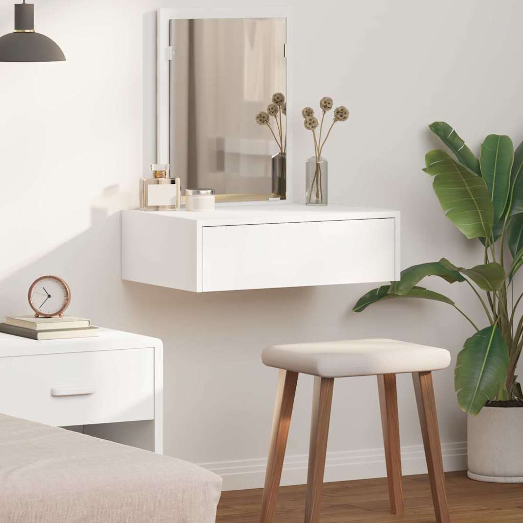 Wall Hanging Dressing Table White 60x40x70 cm - Brittle & Co