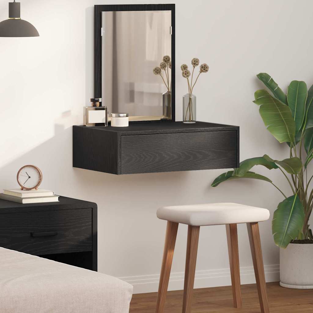 Wall Hanging Dressing Table Black Oak 60x40x70 cm - Unbeatable Bargains