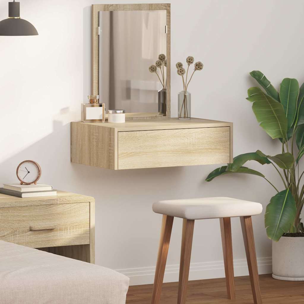 Wall Hanging Dressing Table Sonoma Oak 60x40x70 cm - Direct Imports