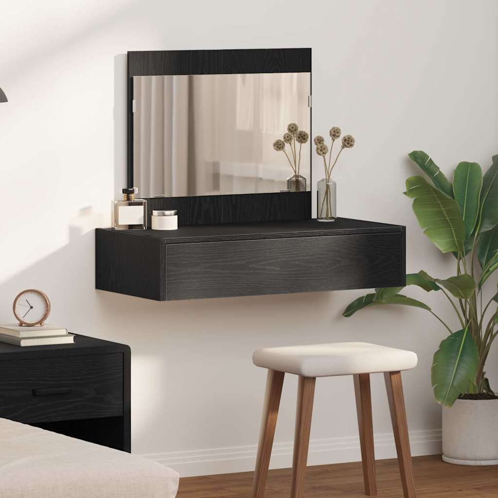 Wall Hanging Dressing Table Black Oak 83x40x70 cm - Unbeatable Bargains