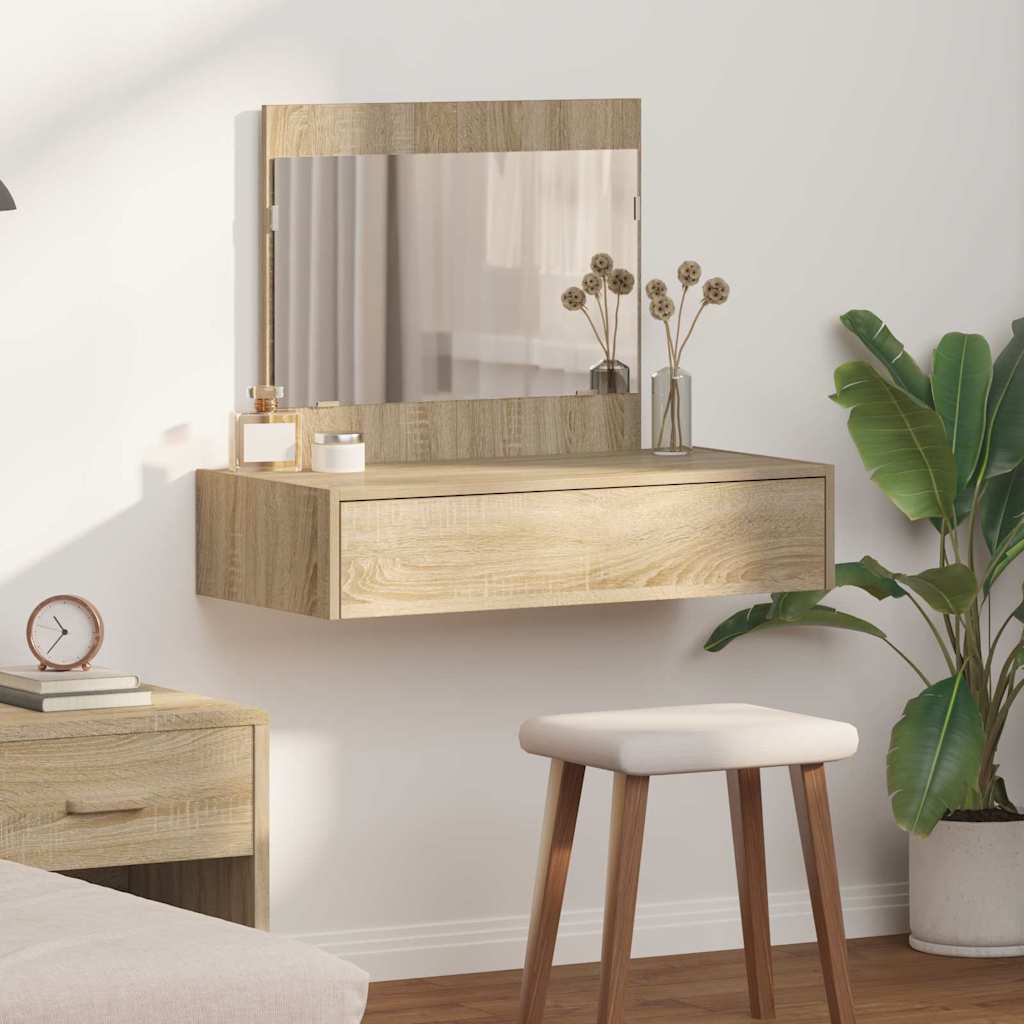 Wall Hanging Dressing Table Sonoma Oak 83x40x70 cm - Design Hut