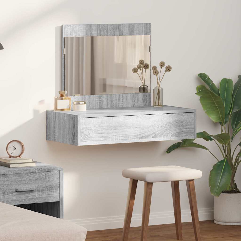 Wall Hanging Dressing Table Grey Sonoma 83x40x70 cm - Merkel Designers