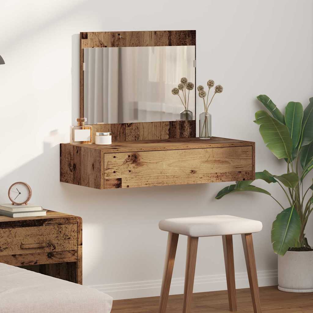 Wall Hanging Dressing Table Old Wood 83x40x70 cm - Brittle & Co