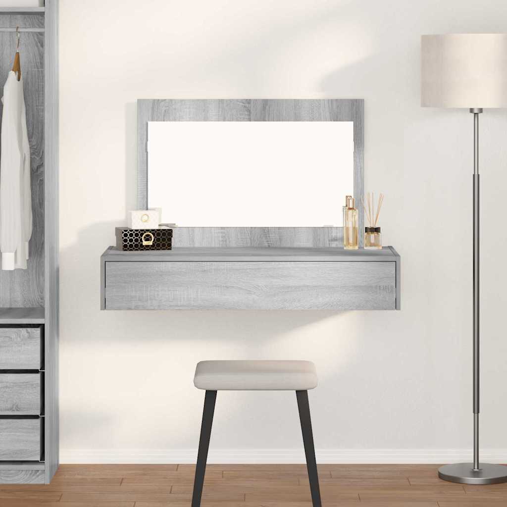 Wall Hanging Dressing Table Grey Sonoma 100x40x70 cm - Unbeatable Bargains