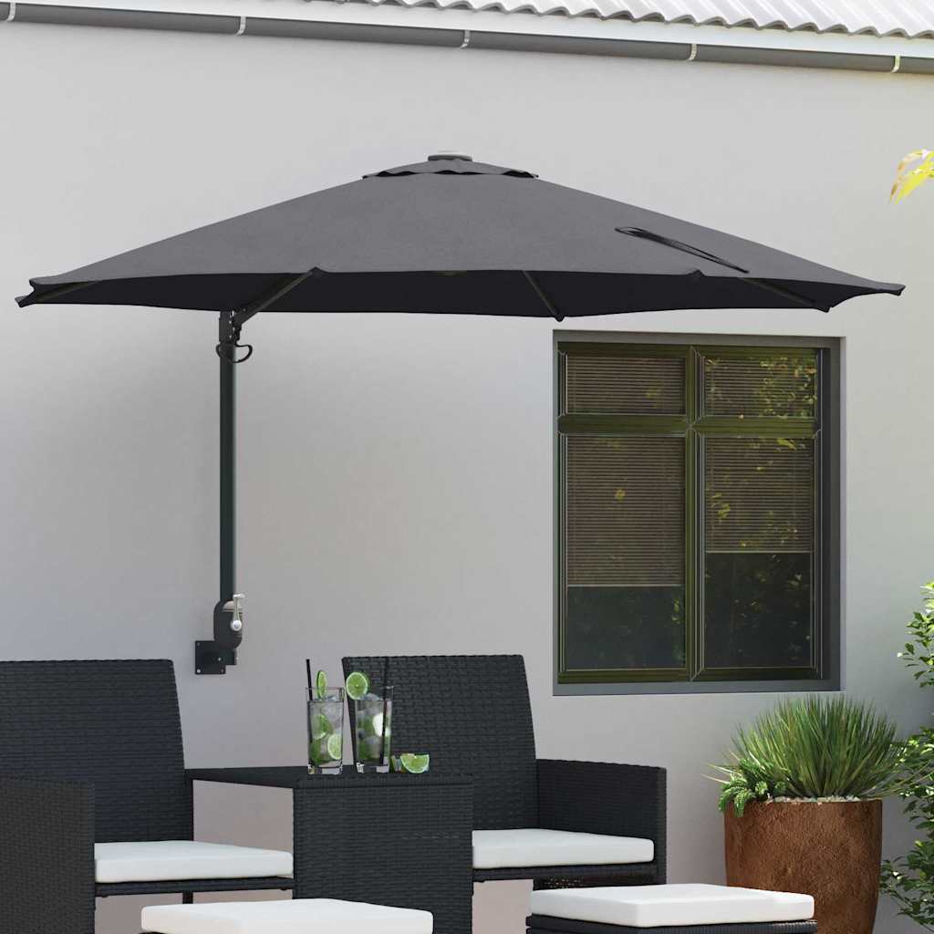 TAGLEN Garden Parasol Anthracite 248x248x148 cm - Charlotte Dunes