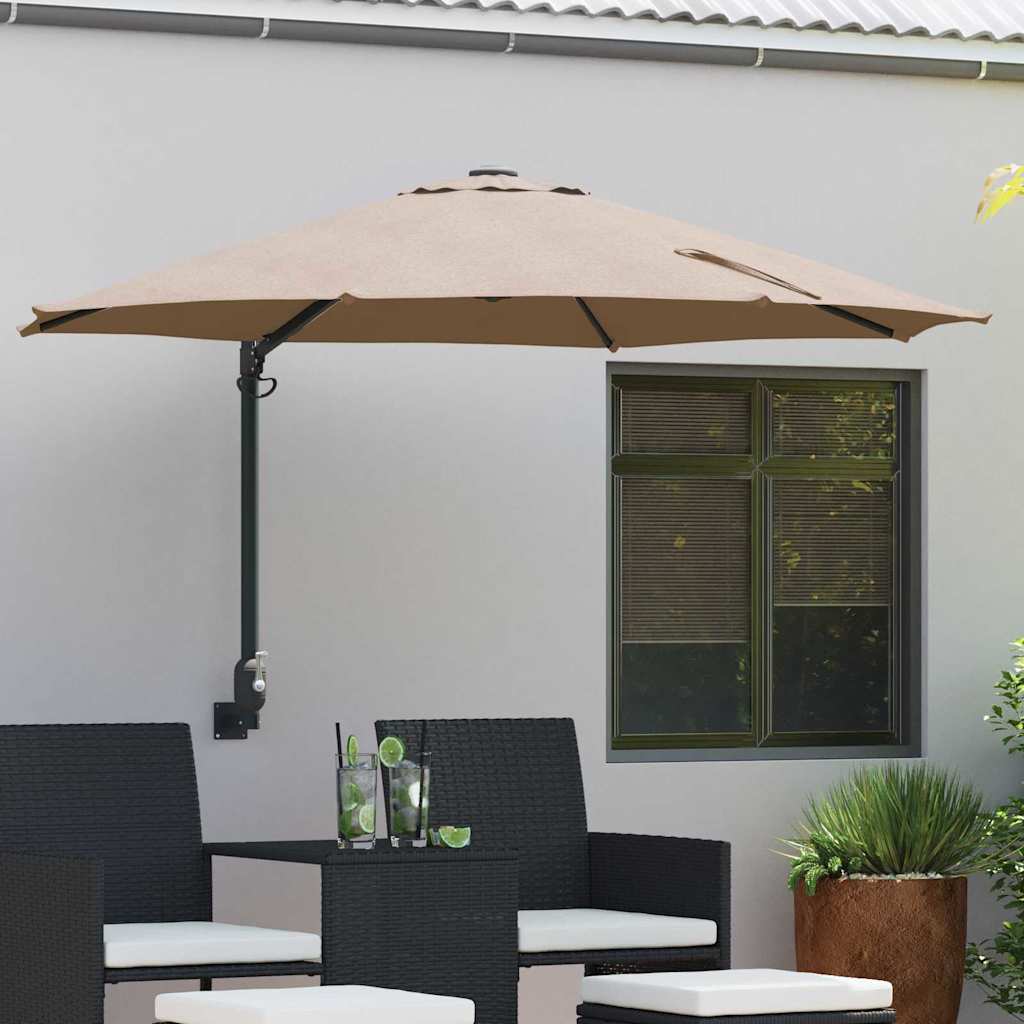 TAGLEN Garden Parasol Taupe 248x248x148 cm Polyester and Steel - Charlotte Dunes