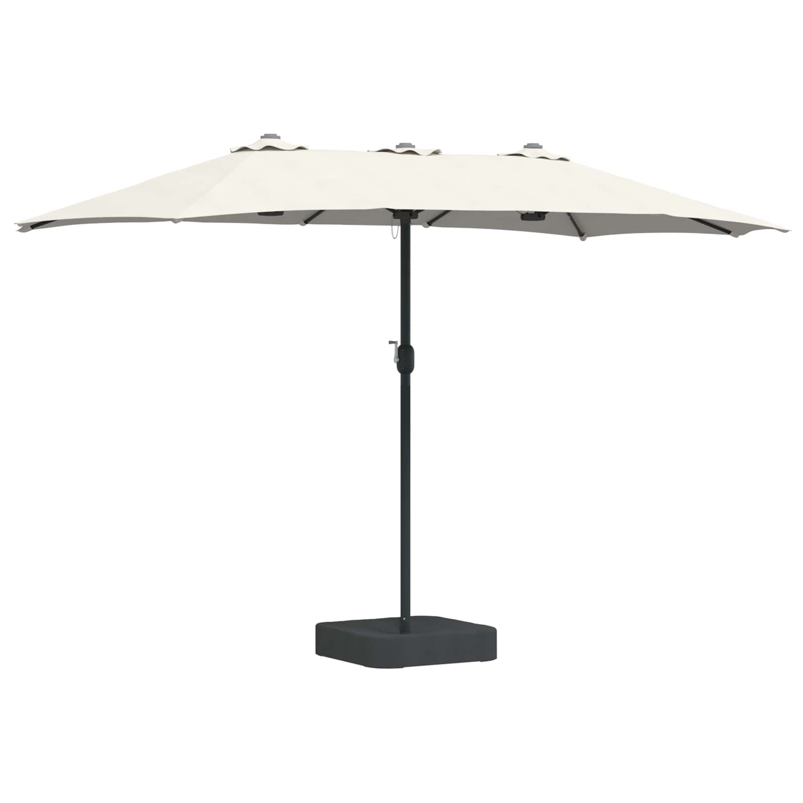 TAGLEN Garden Parasol Sand and Anthracite 385x209x244 cm Polyester - Charlotte Dunes