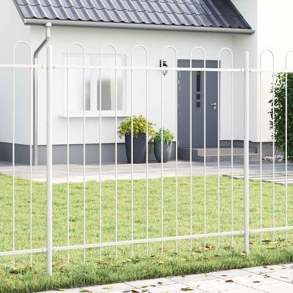 Garden Fence with Hoop Top White 3,4x1,5 m Steel - Direct Imports