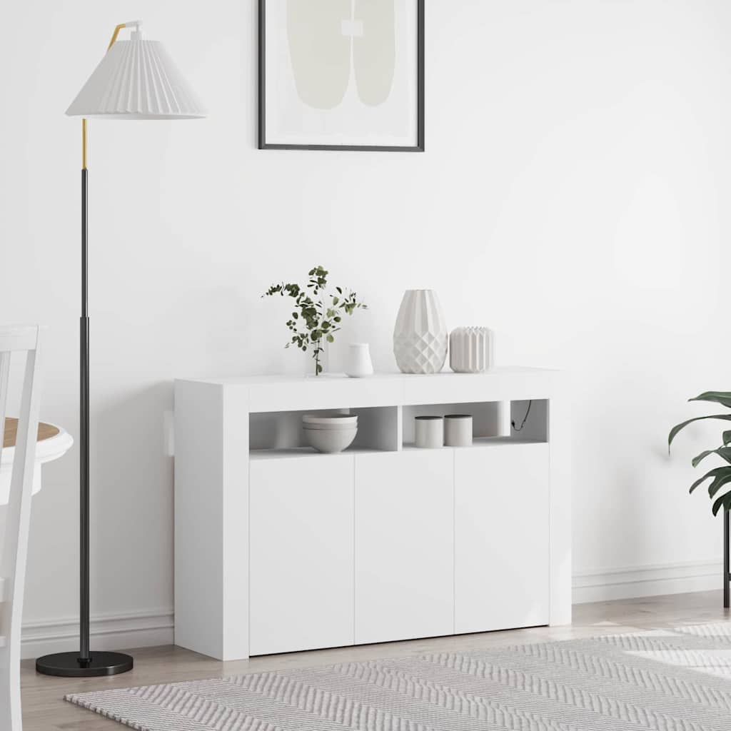White Sideboard White Engineered wood 116 x 30 x 75 cm Modern - All Things Good