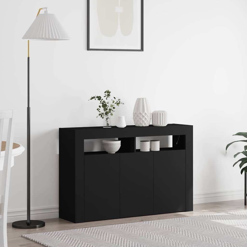 Sideboard Black Engineered wood 116 x 30 x 75 cm Sideboard - The Home Maker