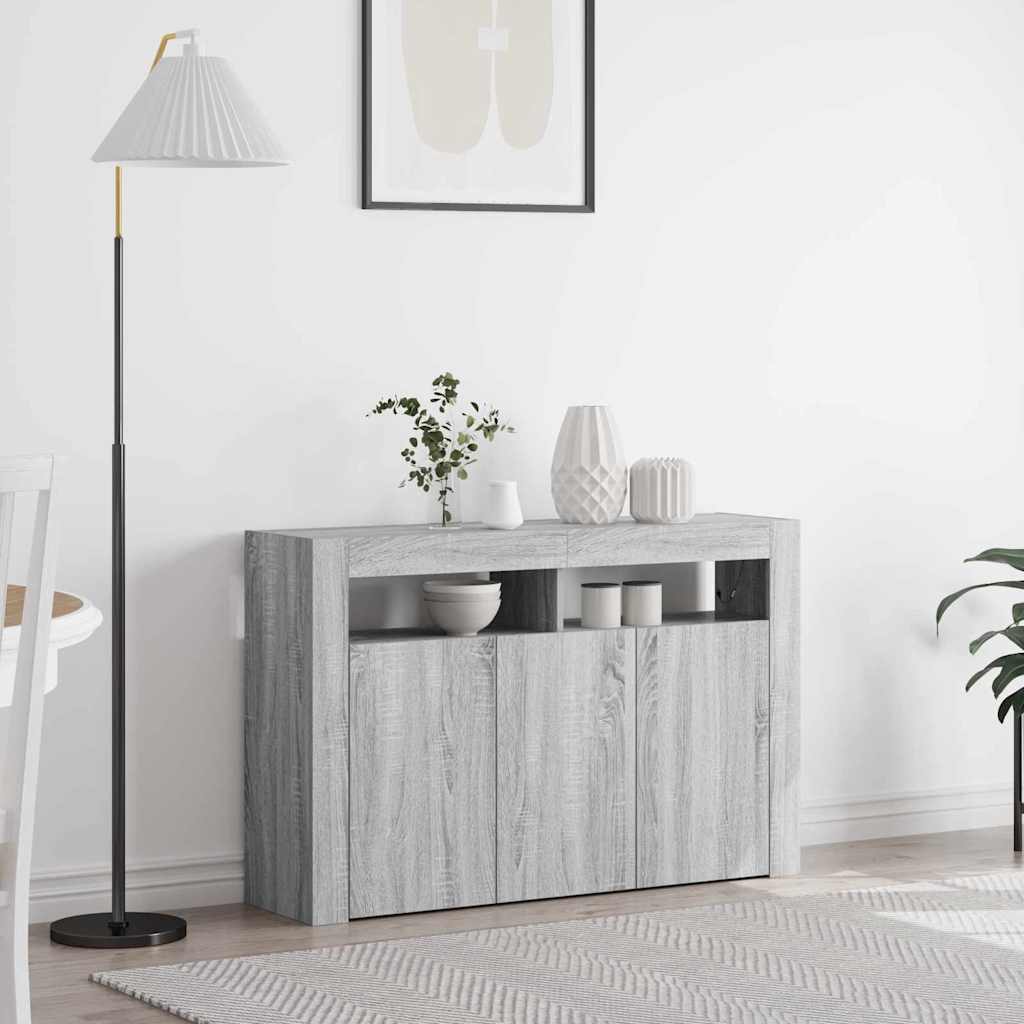 Sideboard Grey sonoma Engineered wood 116 x 30 x 75 cm Sideboard - Merlin Deals