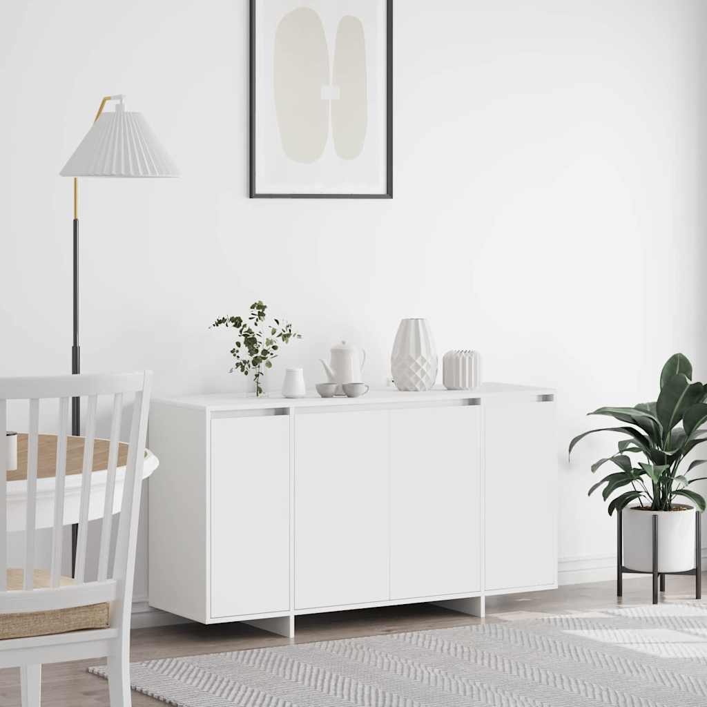 White Sideboard White Wood 135 x 41 x 75 cm White Sideboard - Direct Imports