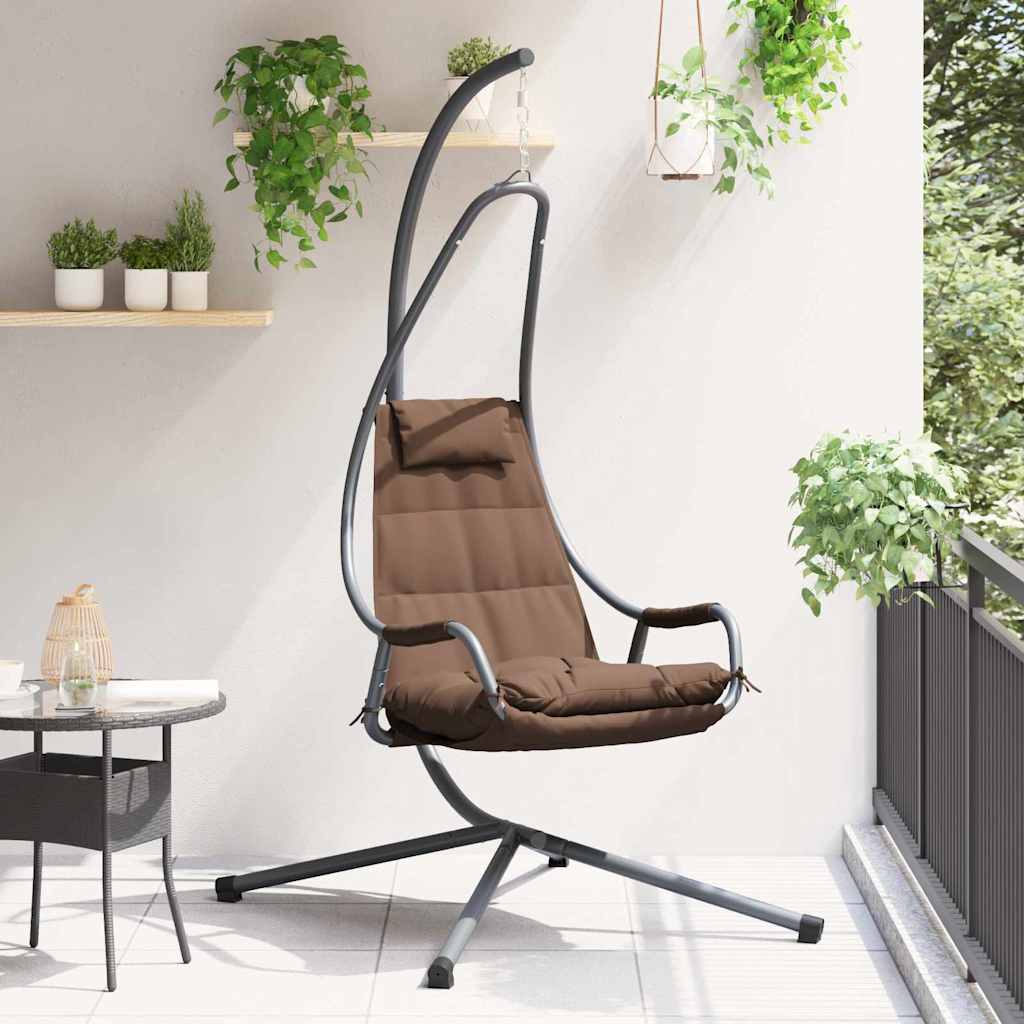 LEAWOD Hanging Egg Chair Folding Coffee 94x107x196.5 cm Steel - Charlotte Dunes
