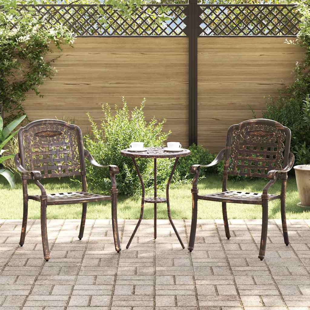 FRLOFT Garden Chair 2 pcs Bronze 55x56.5x91cm Aluminium - Charlotte Dunes