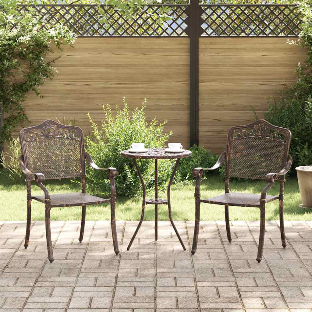 FRLOFT Garden Chair 2 pcs Bronze 55x55x92.5cm Aluminium - Charlotte Dunes