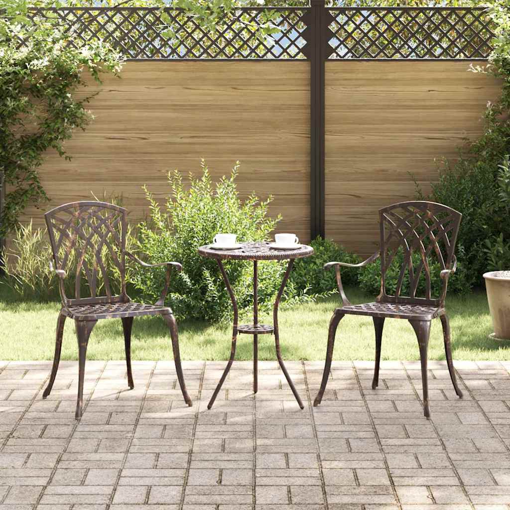FRLOFT Garden Chair 2 pcs Bronze 53x51x88.5cm Aluminium - Charlotte Dunes