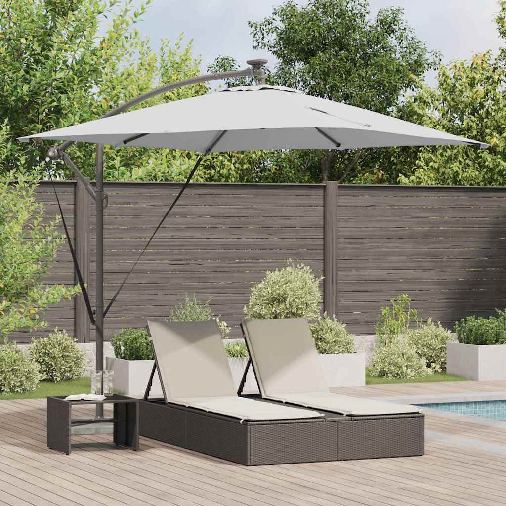 SERIDG Cantilever Banana Parasol Sand 249x249x250 cm - Charlotte Dunes