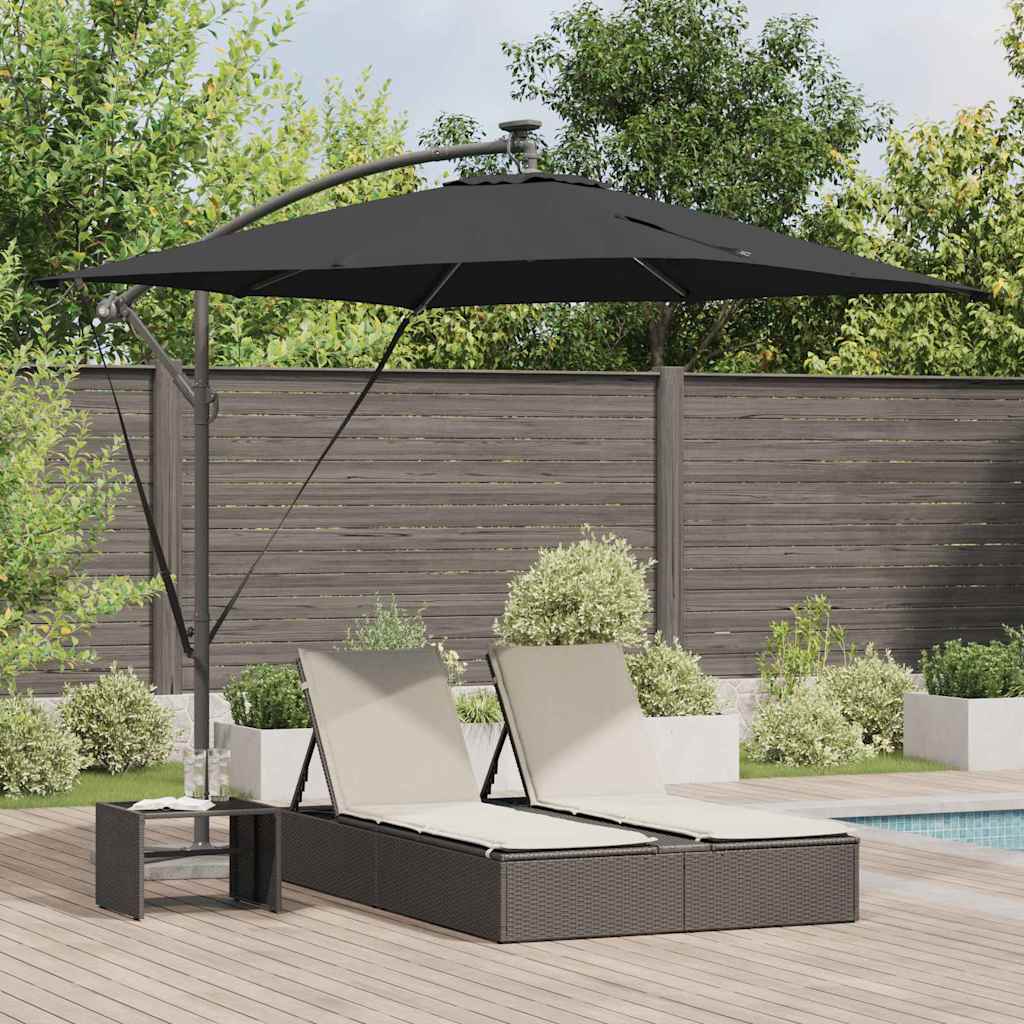SERIDG Cantilever Banana Parasol 249x249x250 cm - Black - Charlotte Dunes