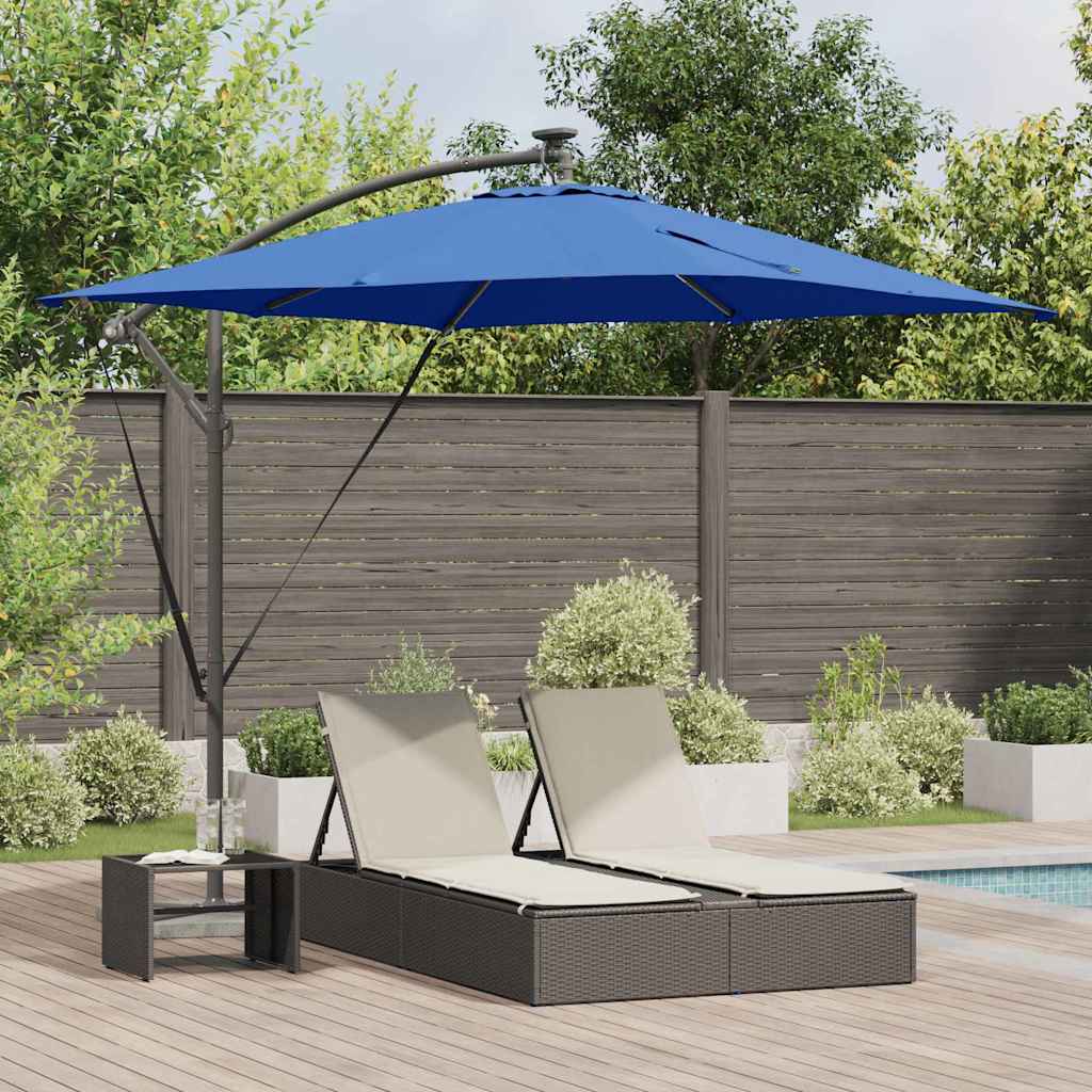 SERIDG Cantilever Banana Parasol 249x249x250 cm - Blue - Charlotte Dunes