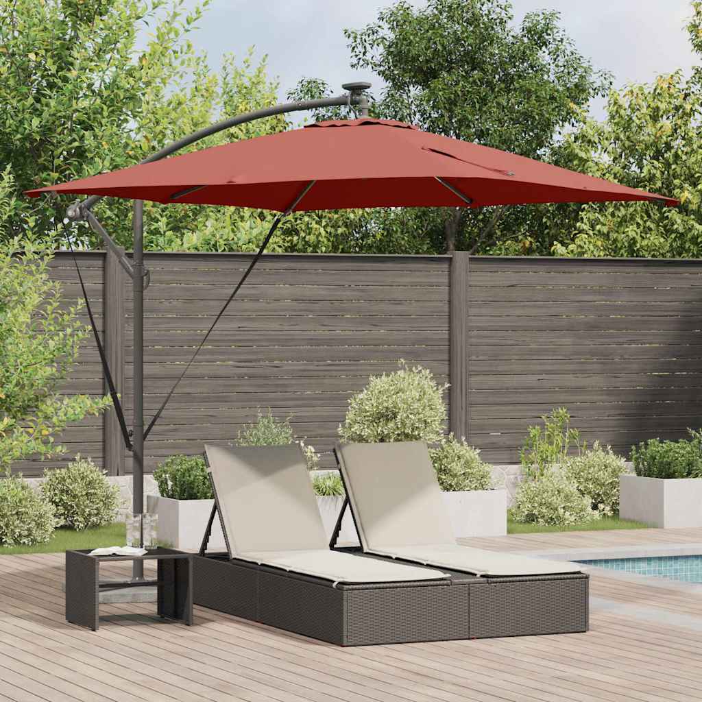 SERIDG Cantilever Banana Parasol Terracotta 249x249x250 cm - Charlotte Dunes