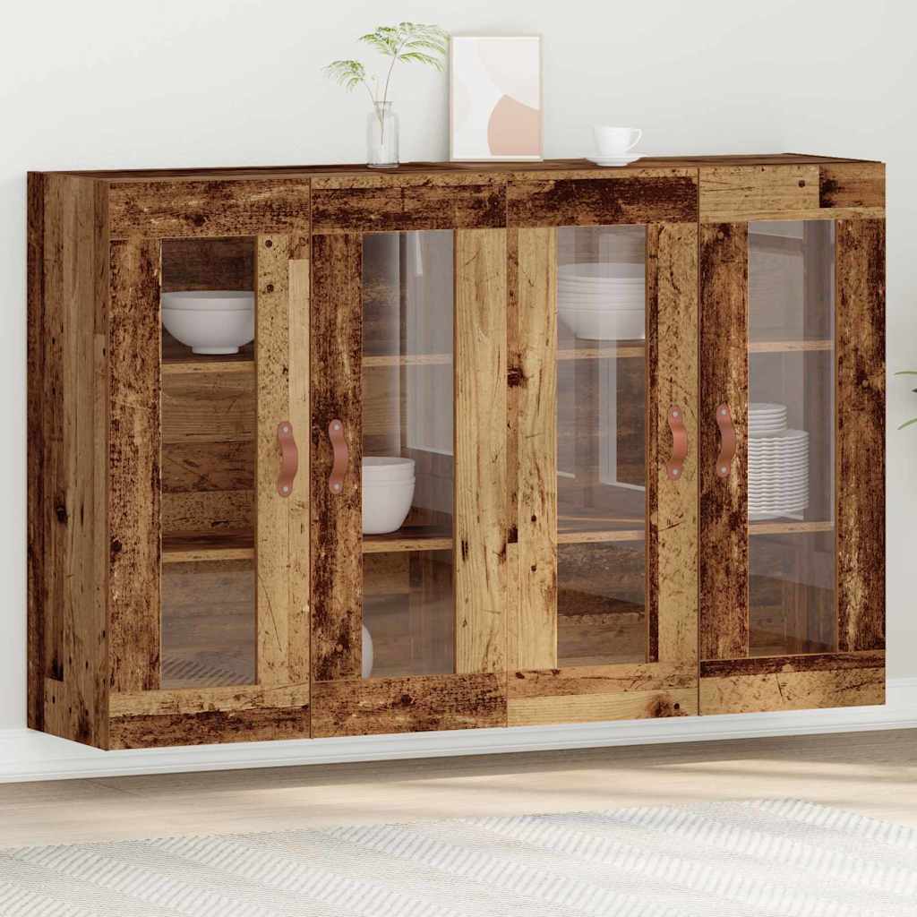 Wall Mounted Cabinets 2 pcs Old Wood 69.5x34x90 cm Engineered Wood - Merkel Designers