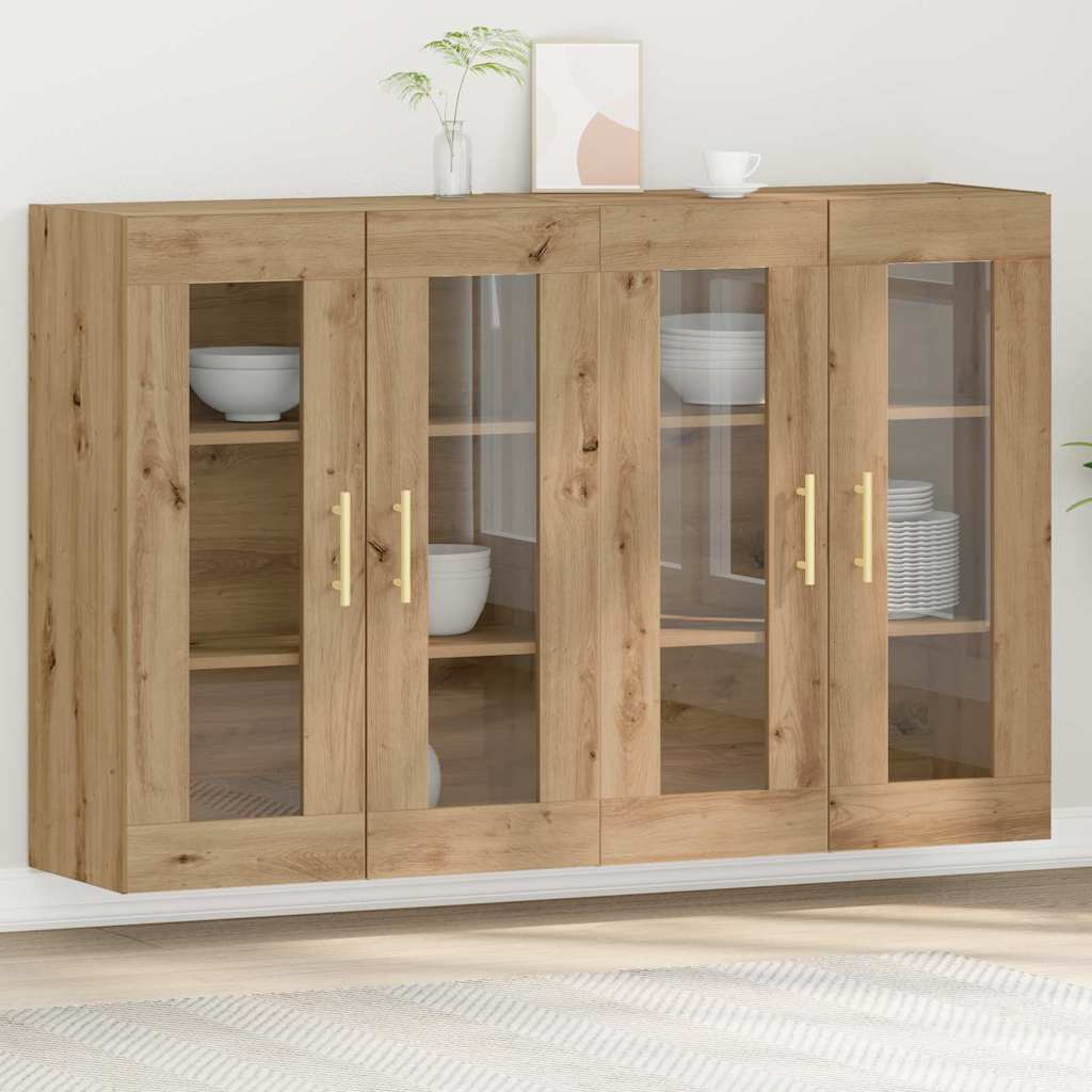Wall Mounted Cabinets 2 pcs Artisan Oak 69,5x34x90 cm Engineered Wood - Decor Base