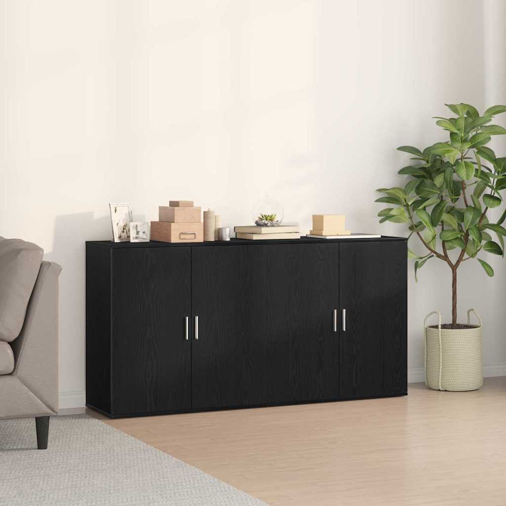 Sideboards 2 pcs Black Oak 79x38x80 cm Engineered Wood - Merkel Designers