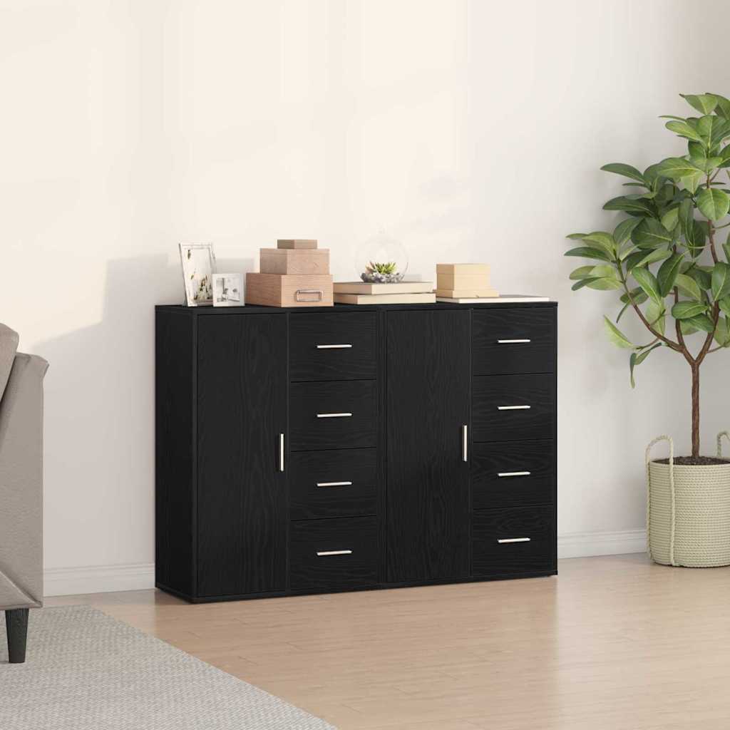 Sideboards 2 pcs Black Oak 60x31x84 cm Engineered Wood - Style and Chic