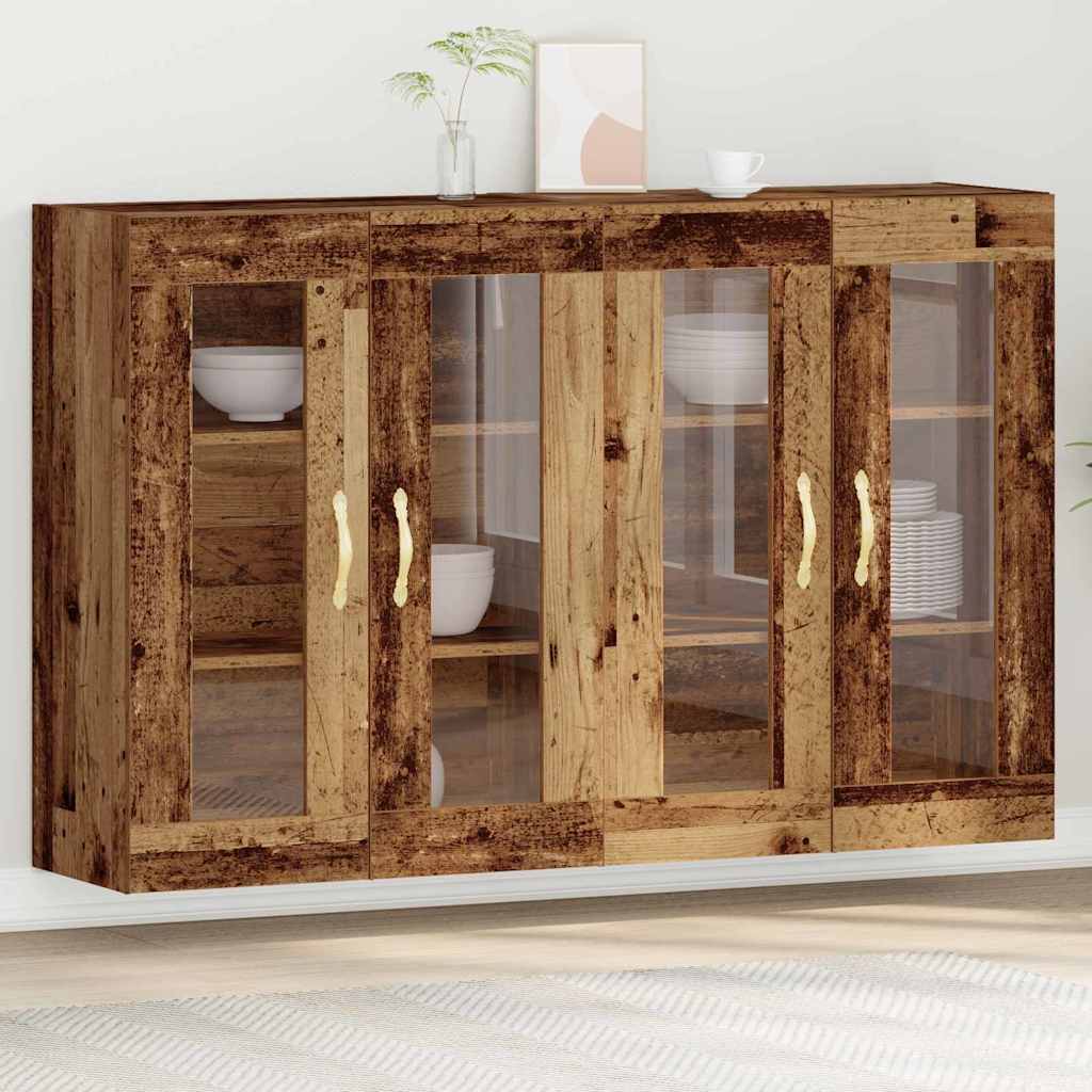 Wall Mounted Cabinets 2 pcs Old Wood 69,5x34x90 cm Engineered Wood - Decor Base