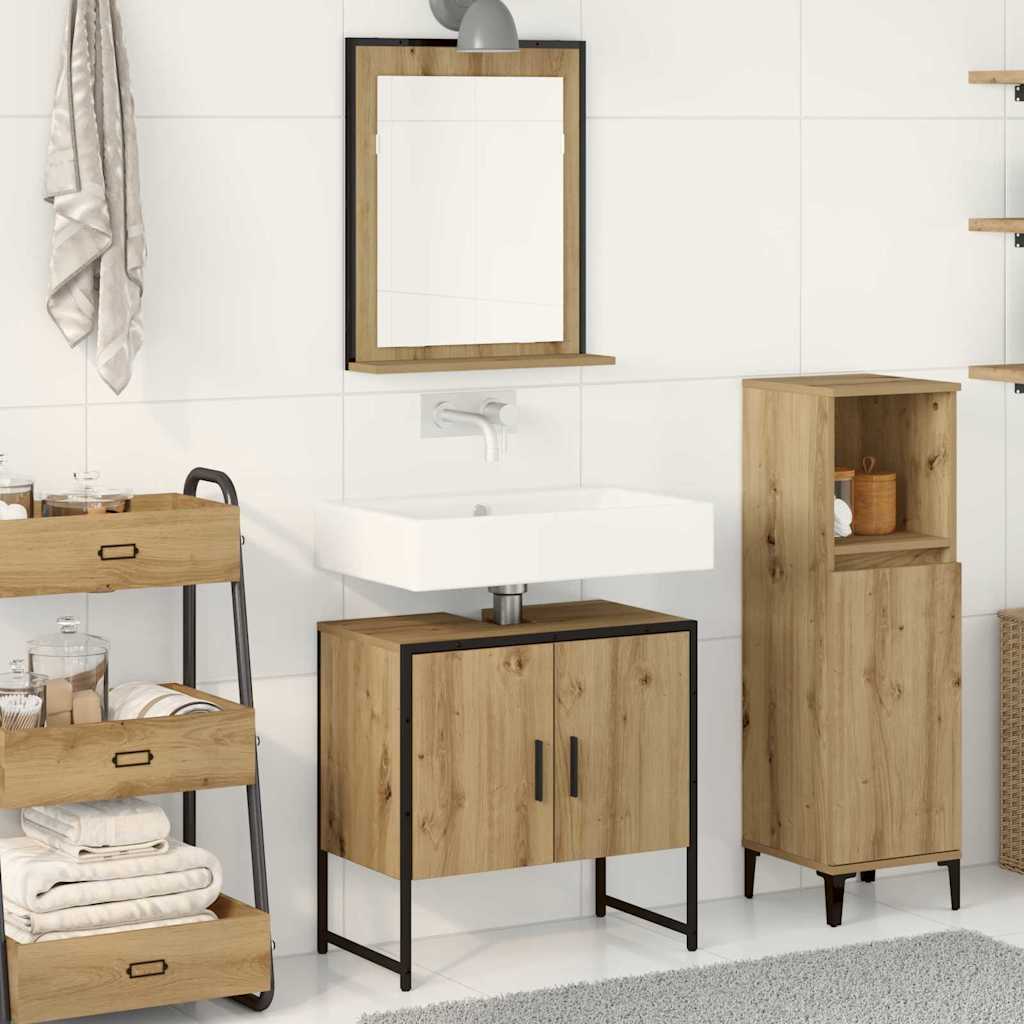 2 Piece Bathroom Cabinet Set Artisan Oak Engineered Wood - Tyrell & Tyrell