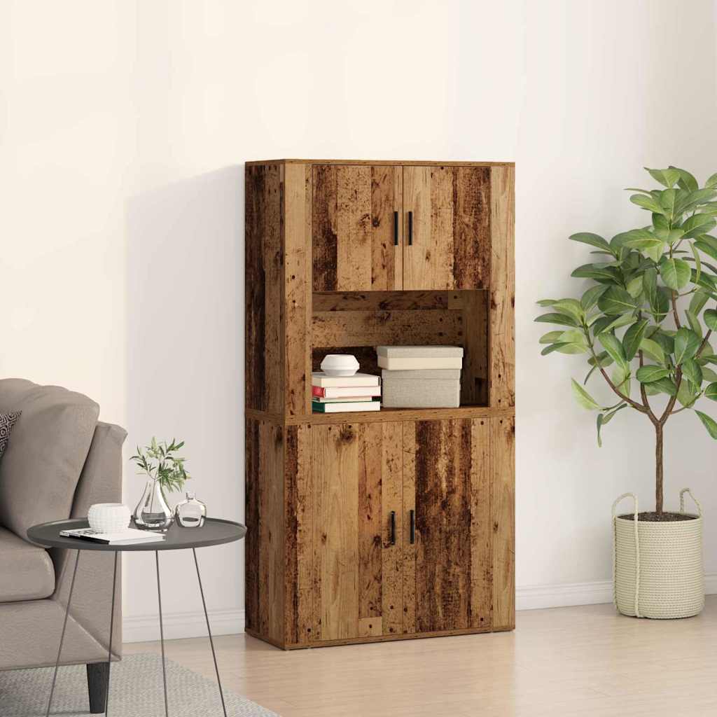Highboard Old Wood 80x33x150 cm Engineered Wood - Casper Homes