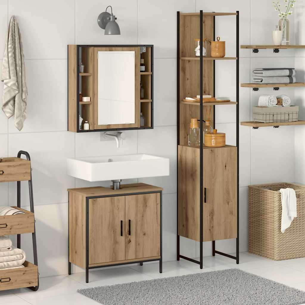 Bathroom Cabinet Artisan Oak 33x33x185.5 cm Engineered Wood - Unbeatable Bargains