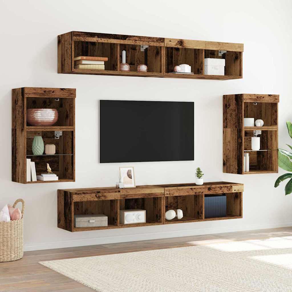 Floating Shelf 2 pcs Old Wood 40x28.5x40 cm Engineered Wood - Direct Imports