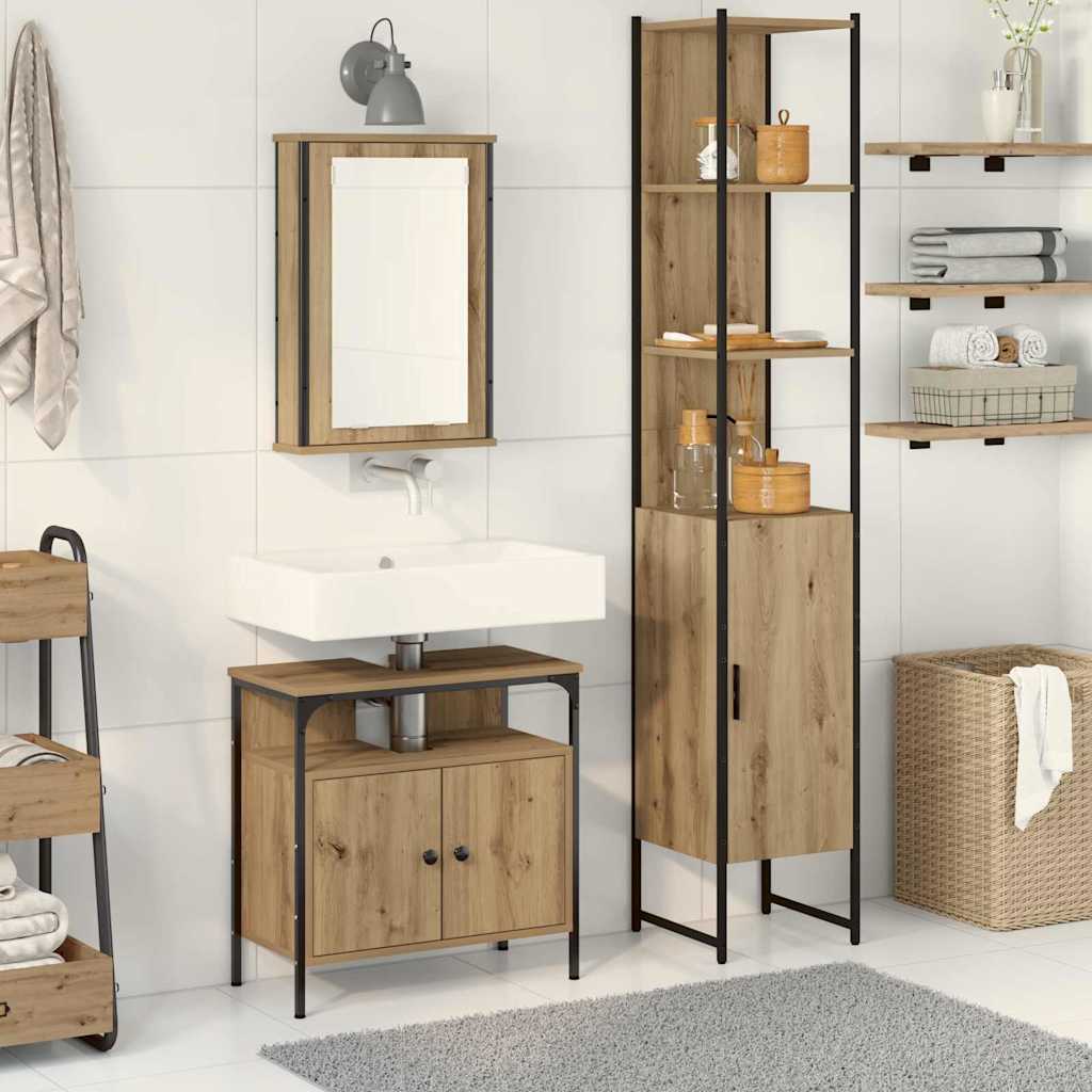 3-Piece Bathroom Furniture Set in Artisan Oak - Merkel Designers