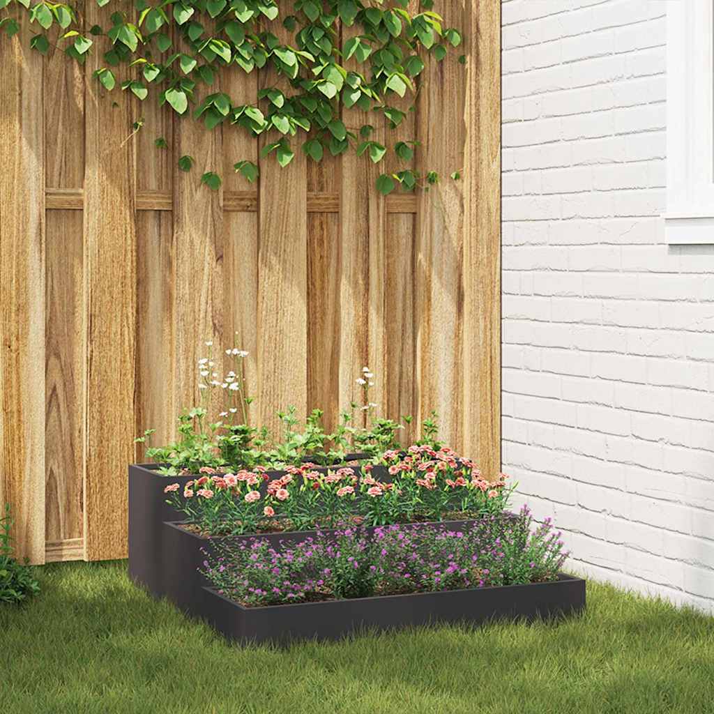 REHAL Garden Planter 90x90x35 cm Cold-rolled Steel - Black - Design Hut