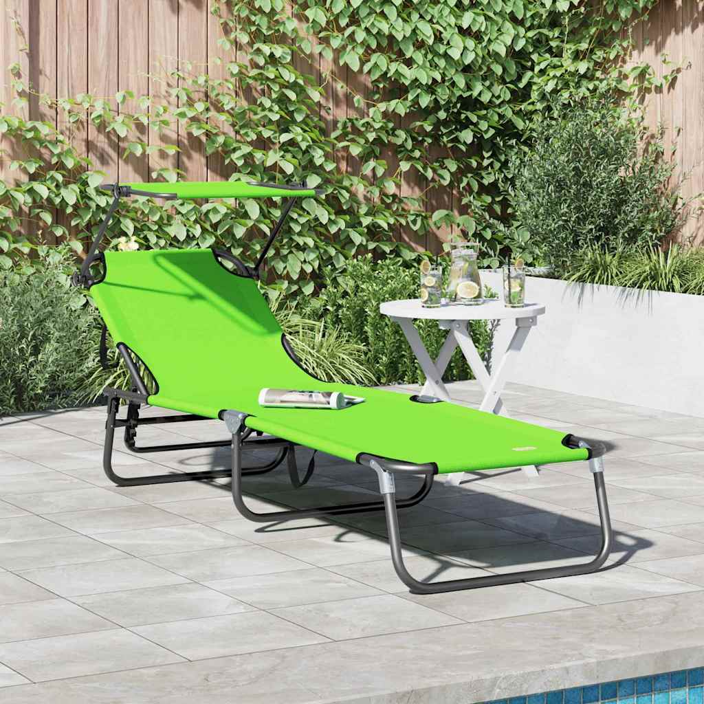 NEAGLEN Folding Sun Lounger Folding 190x57x81 cm Oxford - Green - Charlotte Dunes