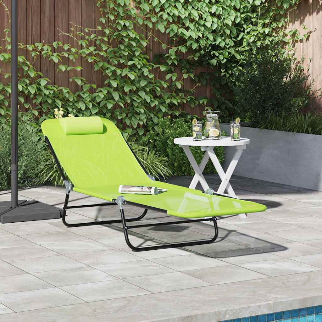 NEAGLEN Folding Sun Lounger Folding 182x55x85.5 cm Textilene - Green - Charlotte Dunes