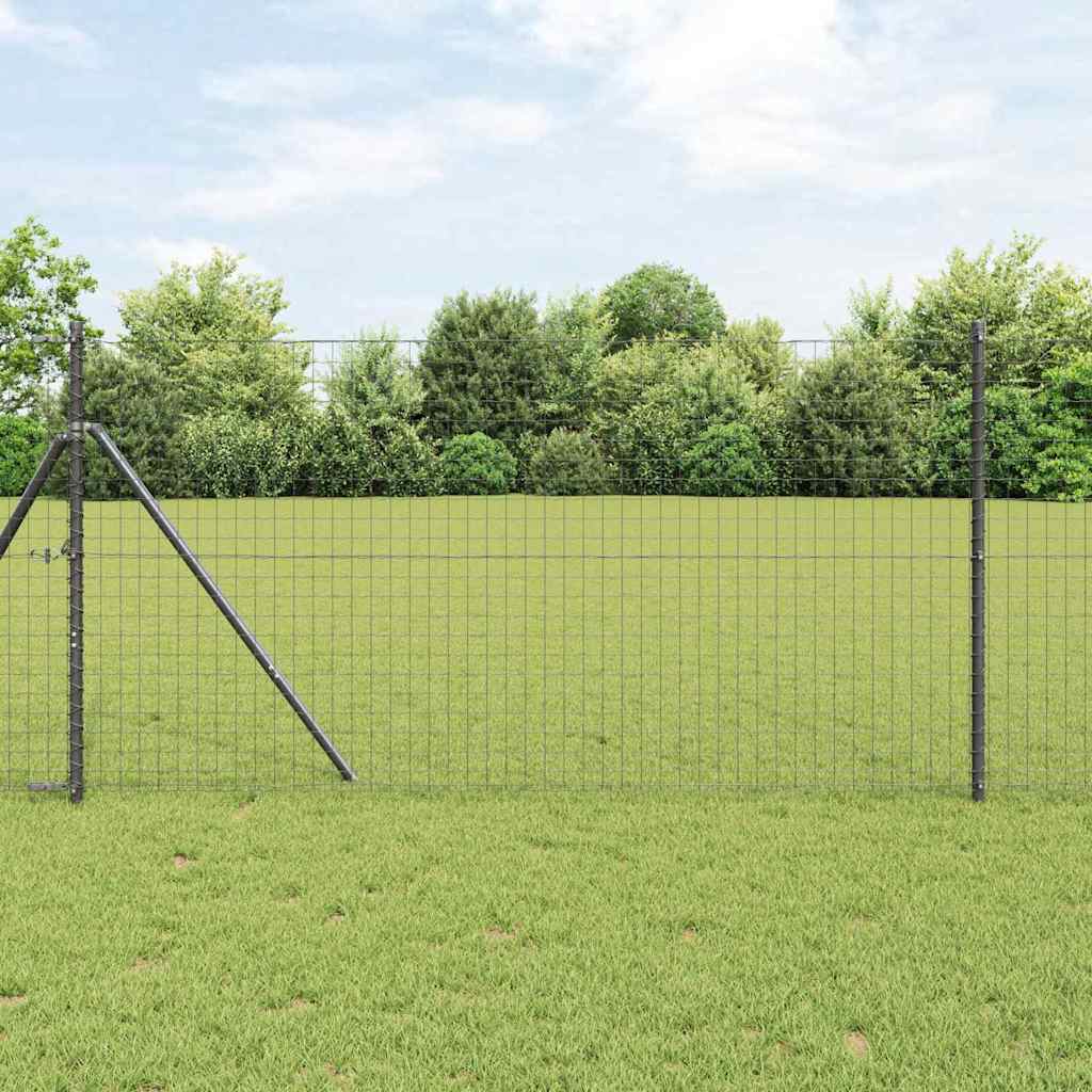 Fence Posts 13 pcs Grey Diameter 32 mm 150 cm Galvanised Steel - Unbeatable Bargains