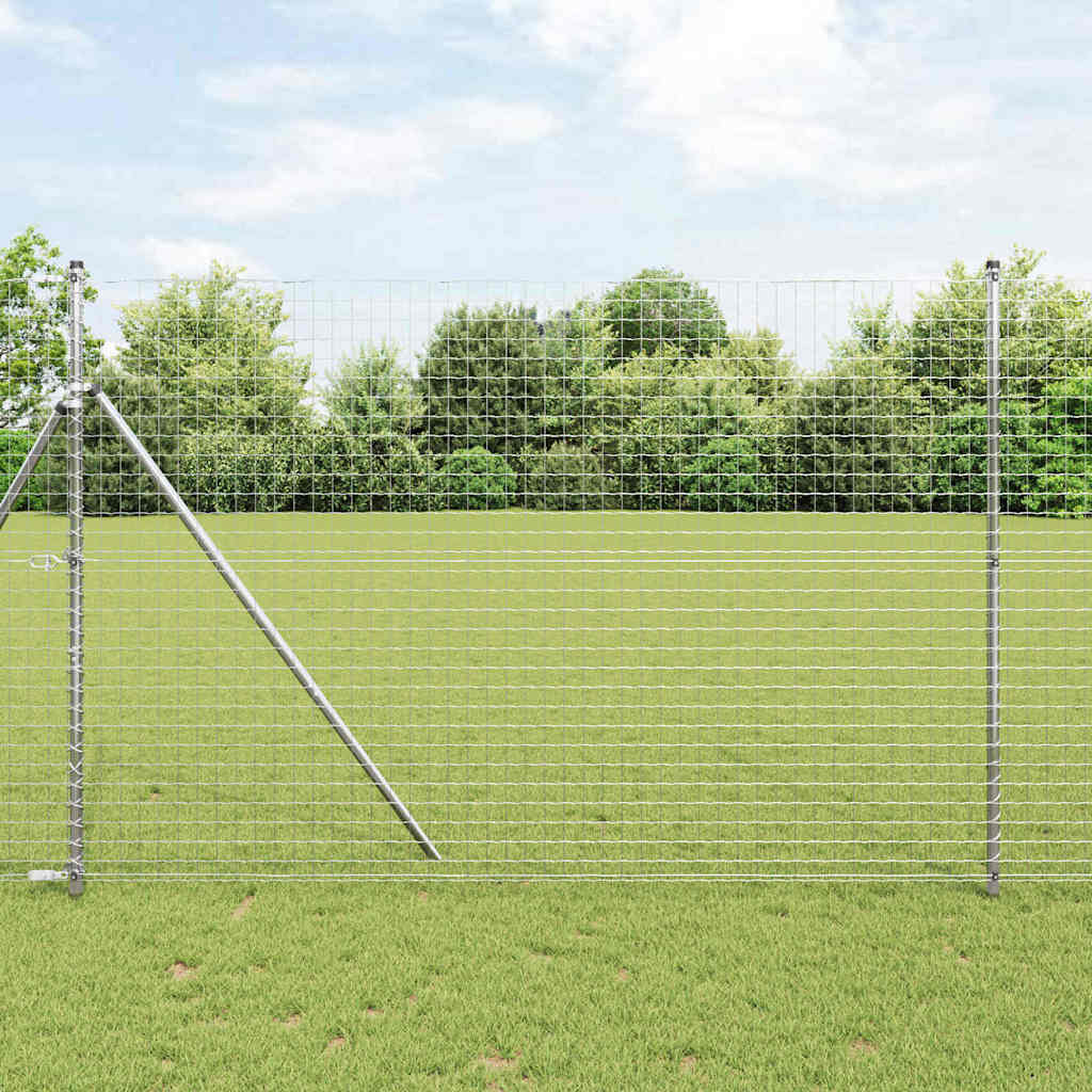 Fence Posts 7 pcs Diameter 32 mm 210 cm Galvanised Steel - Casper Homes