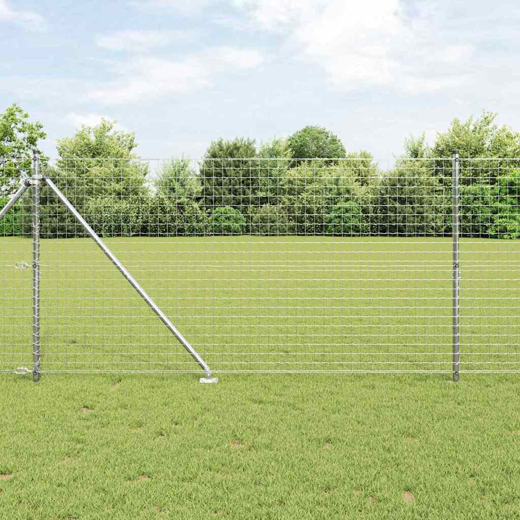 Fence Posts with Spike 7 pcs Diameter 32 mm 160 cm Galvanised Steel - Brittle & Co