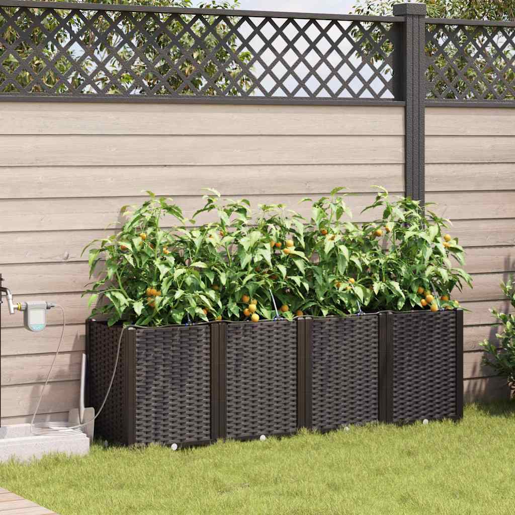 LIHRIDG Garden Planter 4 pcs Steel - Brown - Design Hut