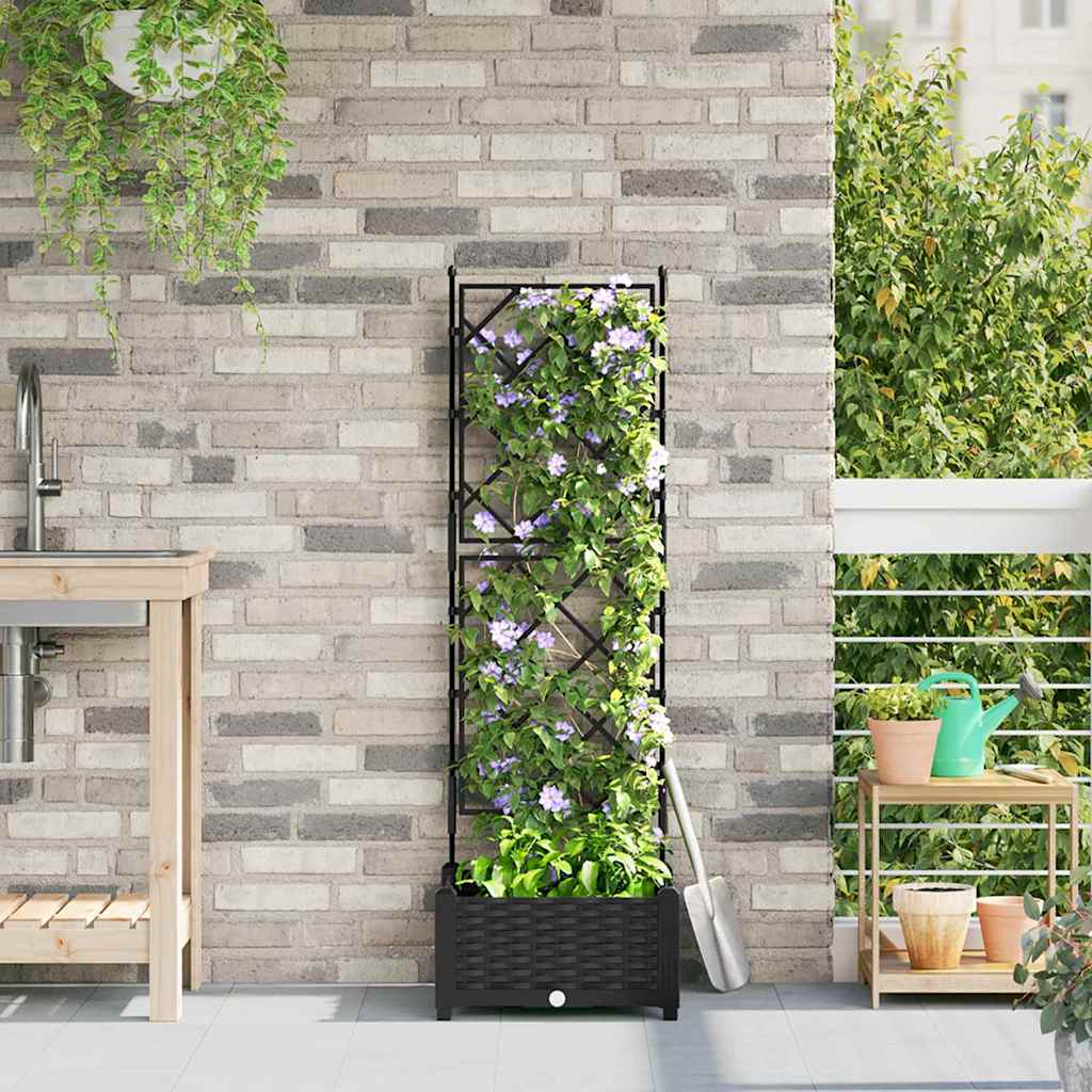 LIHRIDG Garden Planter 40x40x125.5 cm Steel - Black - Design Hut